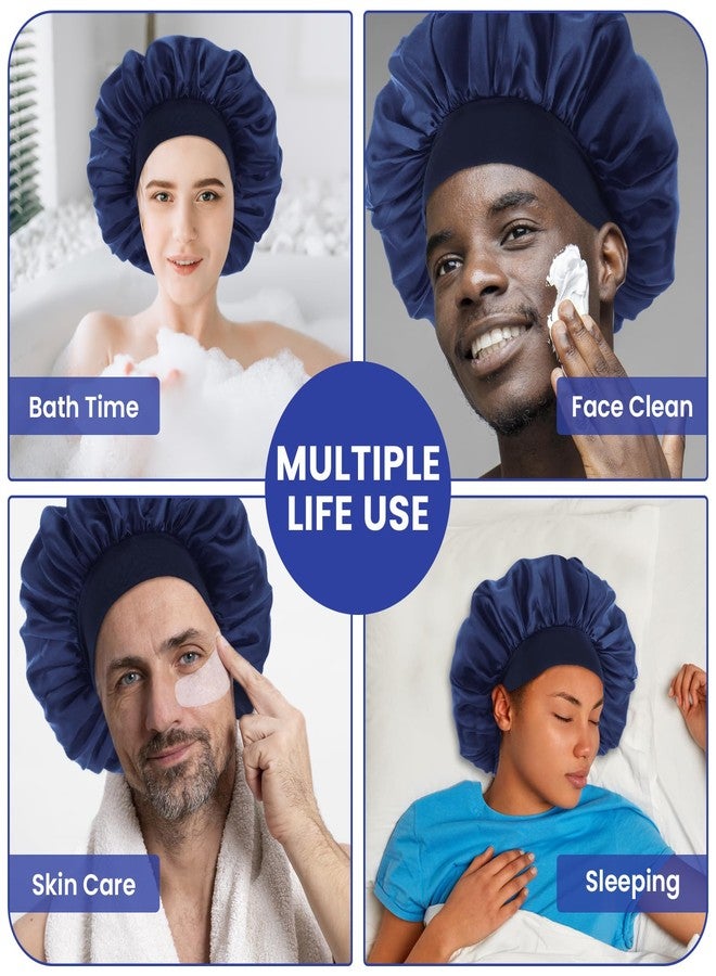 WLLHYF Silk Bonnet for Men, Satin Bonnet Single Layer Elastic Band Silk Sleep Cap Black Soft Adjustable Hair Cap Hair Wrap Large Bonnets for Women Sleeping - Image 5